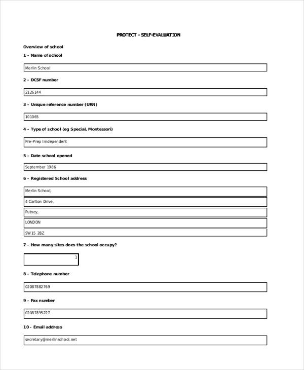 independent school self evaluation form1