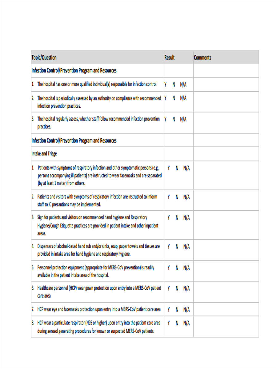 infection control risk assessment form