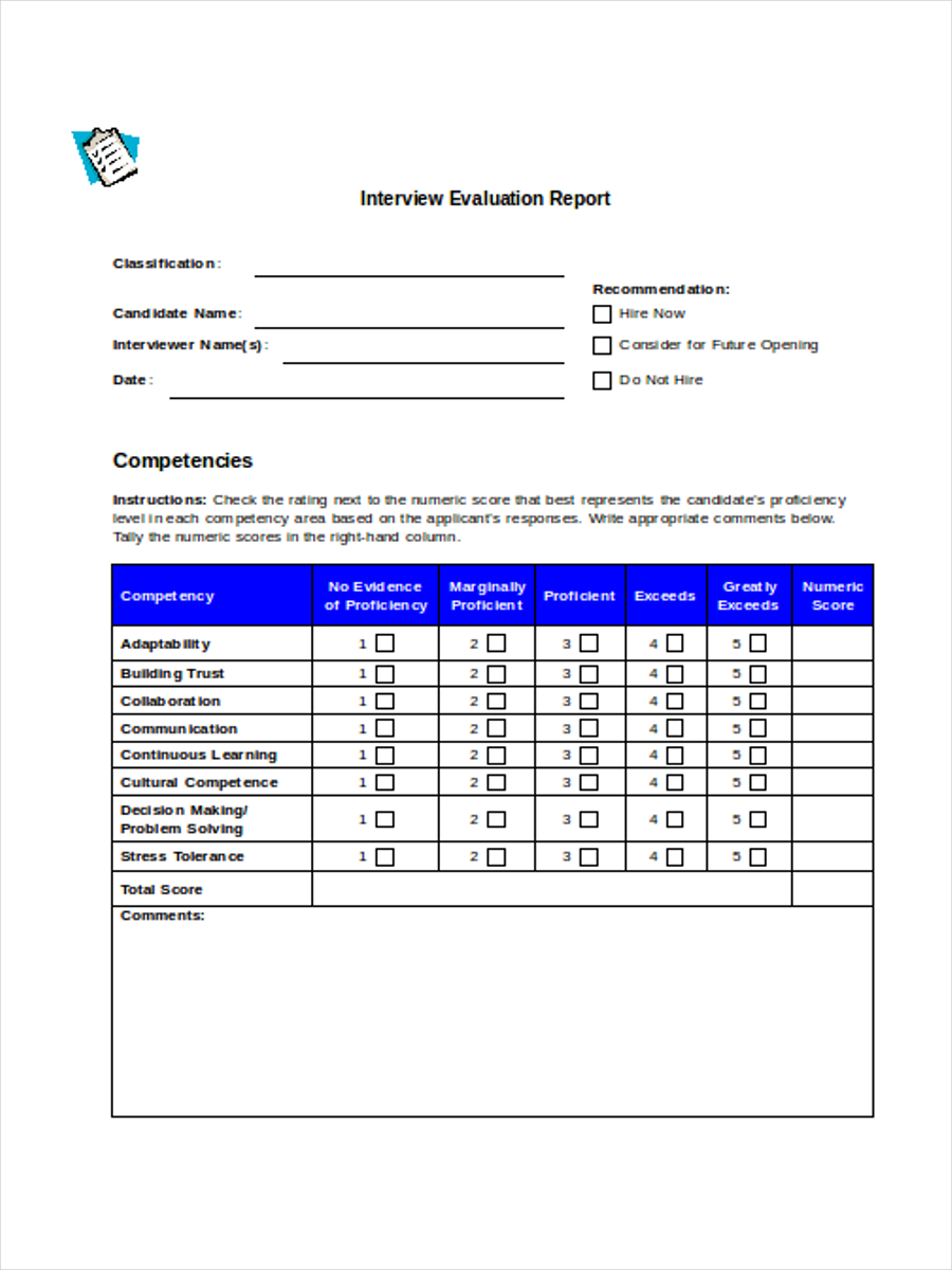 interview evaluation report1