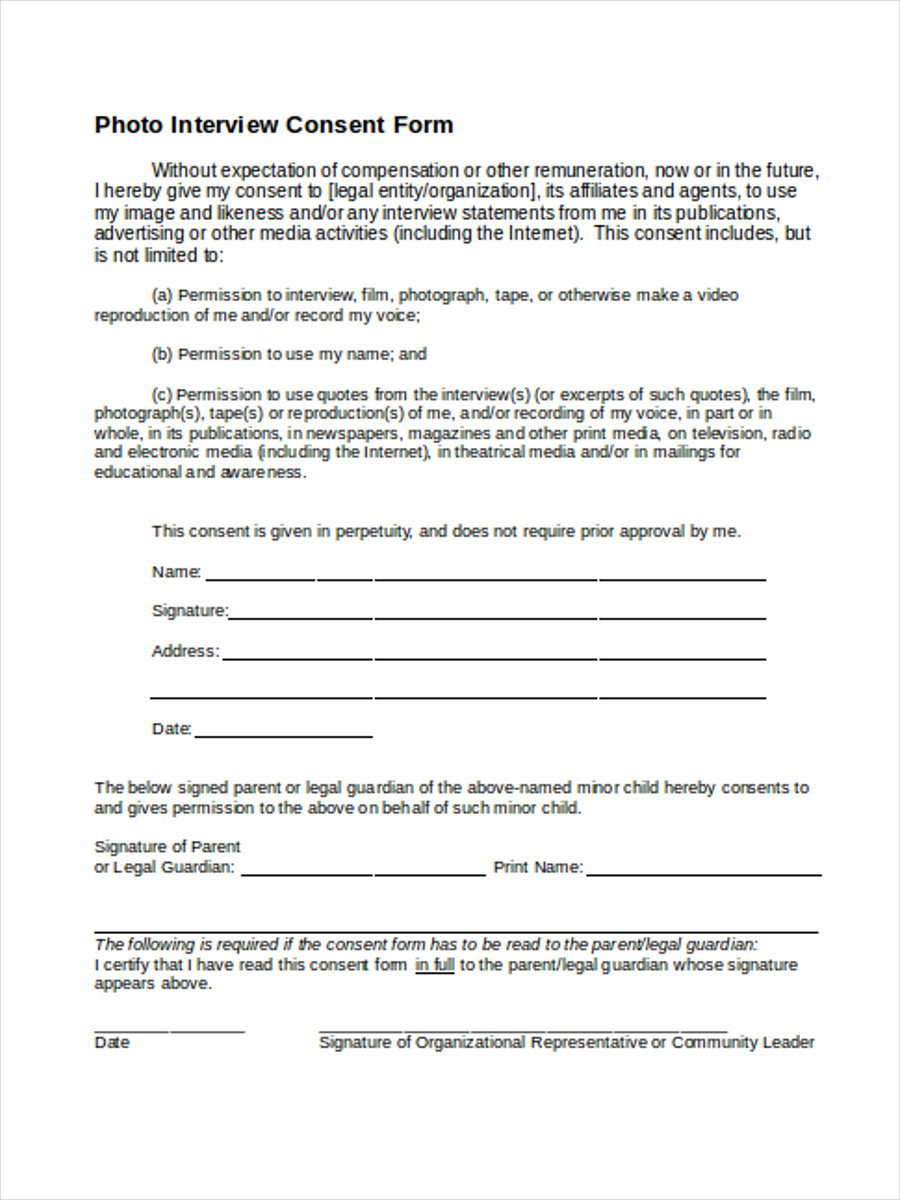 Interview Consent Form 8096