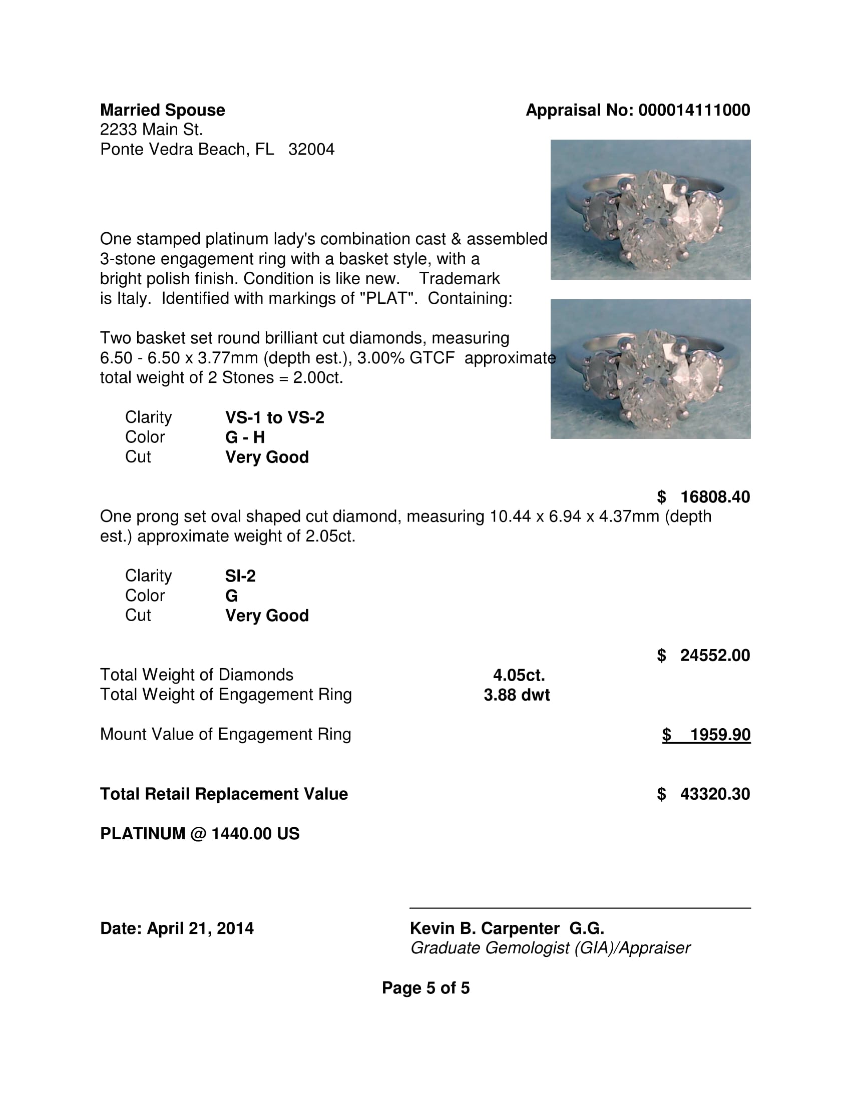 jewelry appraisal form pdf 1