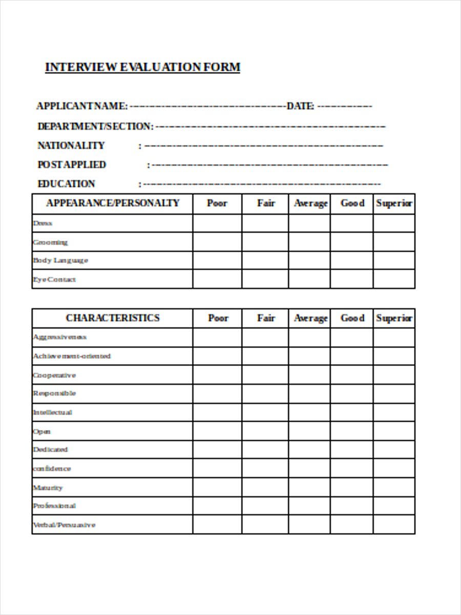 research interview template word