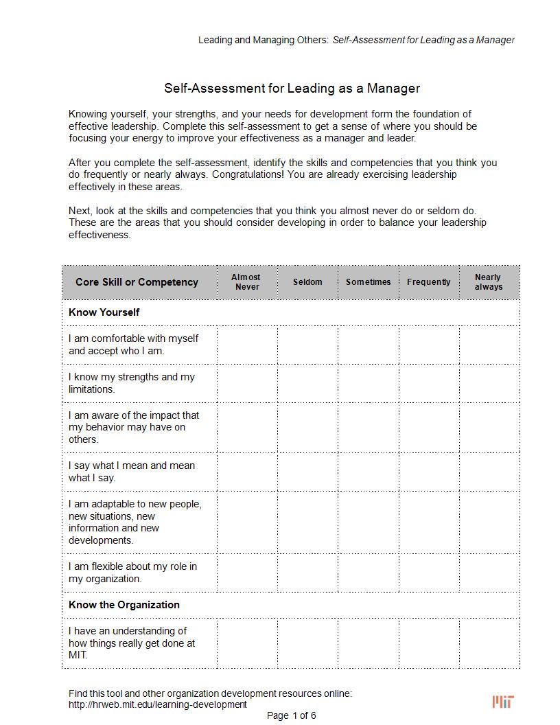 leadership assessment assignment