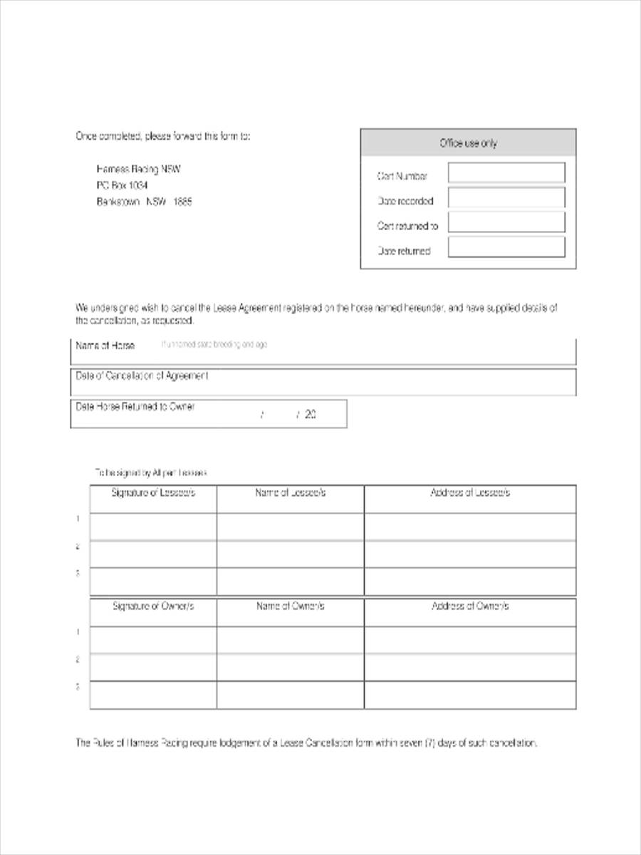 lease cancellation sample
