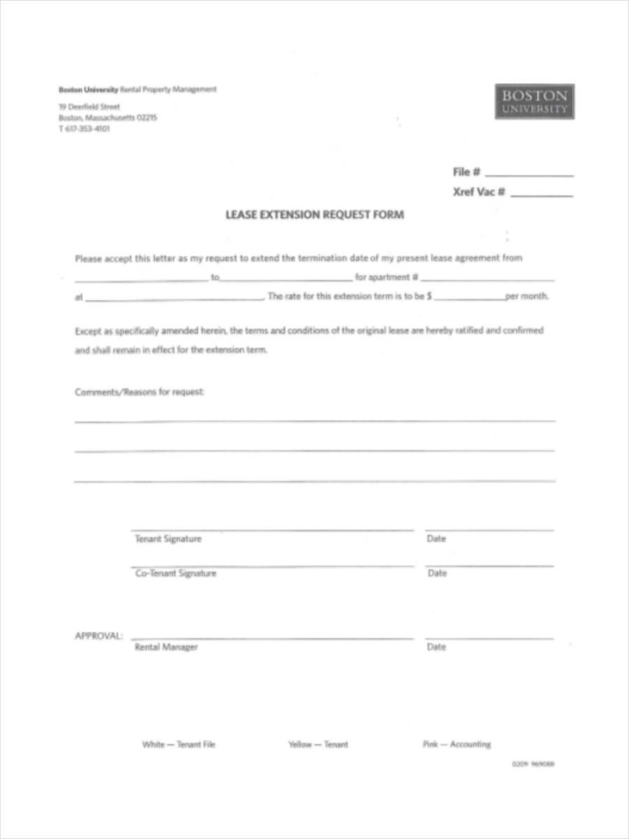 lease extension request