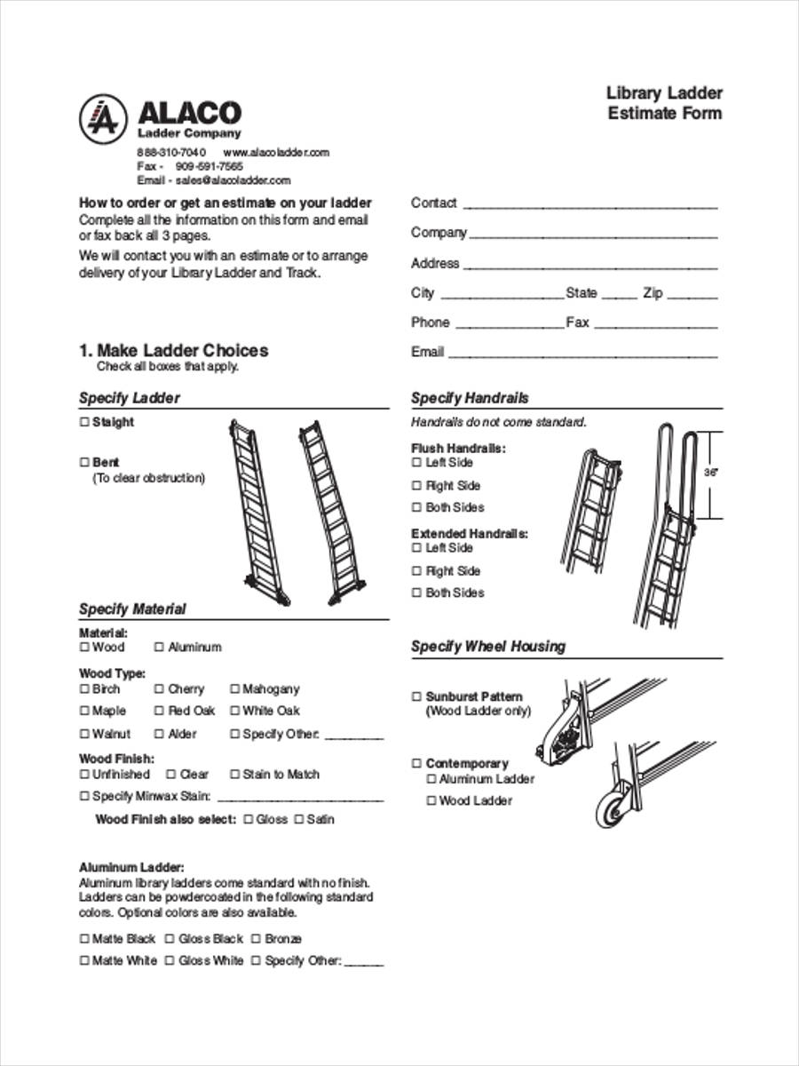 library ladder estimate