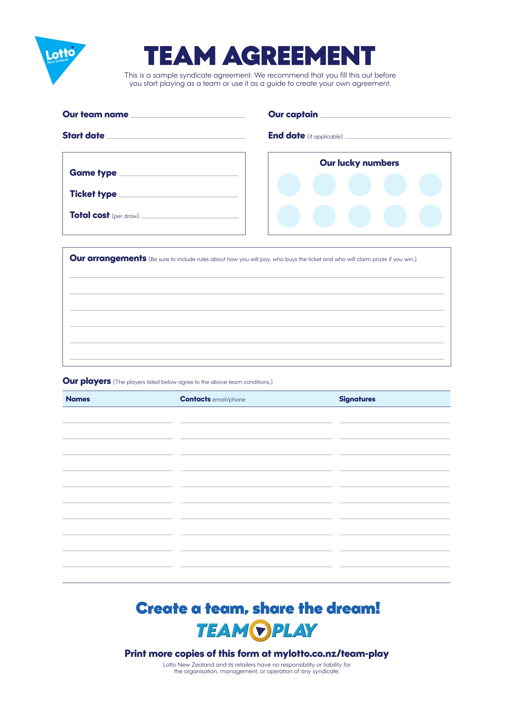 FREE 6+ Significance of Lottery Syndicate Forms in PDF MS Word