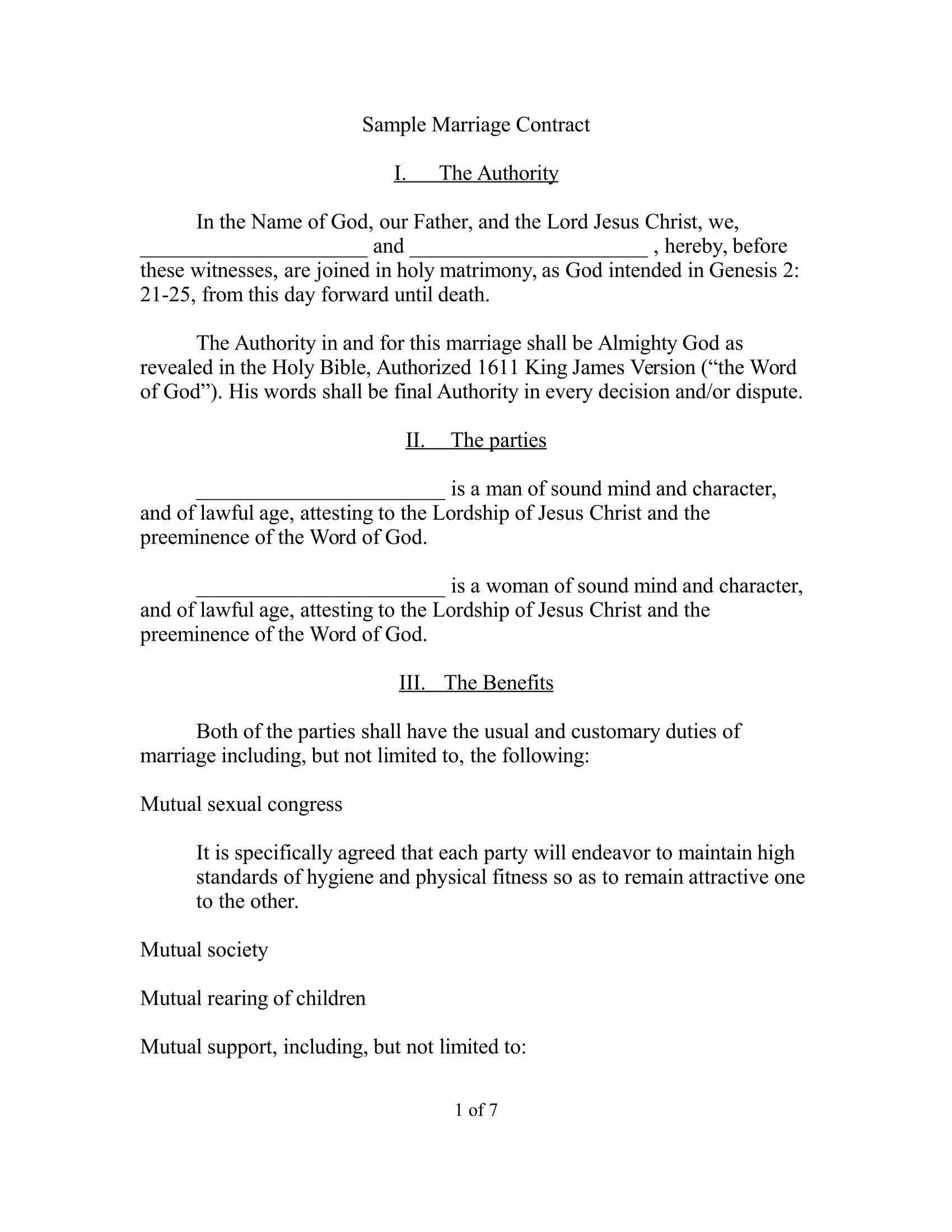 FREE 9+ Marriage Agreement Forms [ Prenuptial Agreement, Cohabitation ...