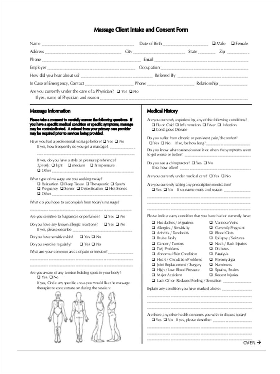 Free 14 Massage Consent Forms In Pdf Ms Word 8589