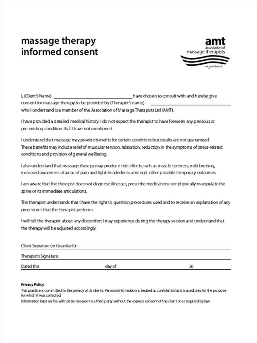 massage therapy informed consent