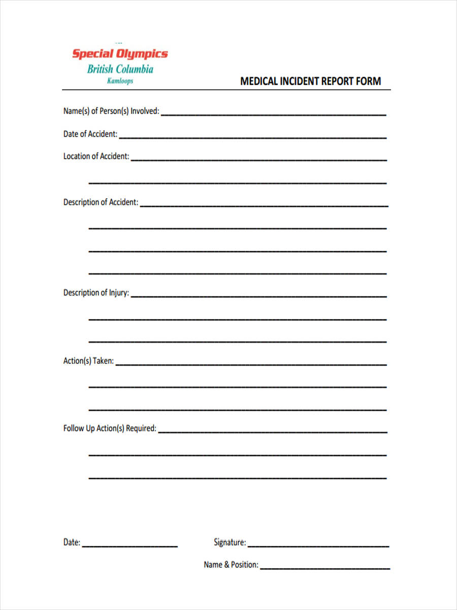 medical incident report form