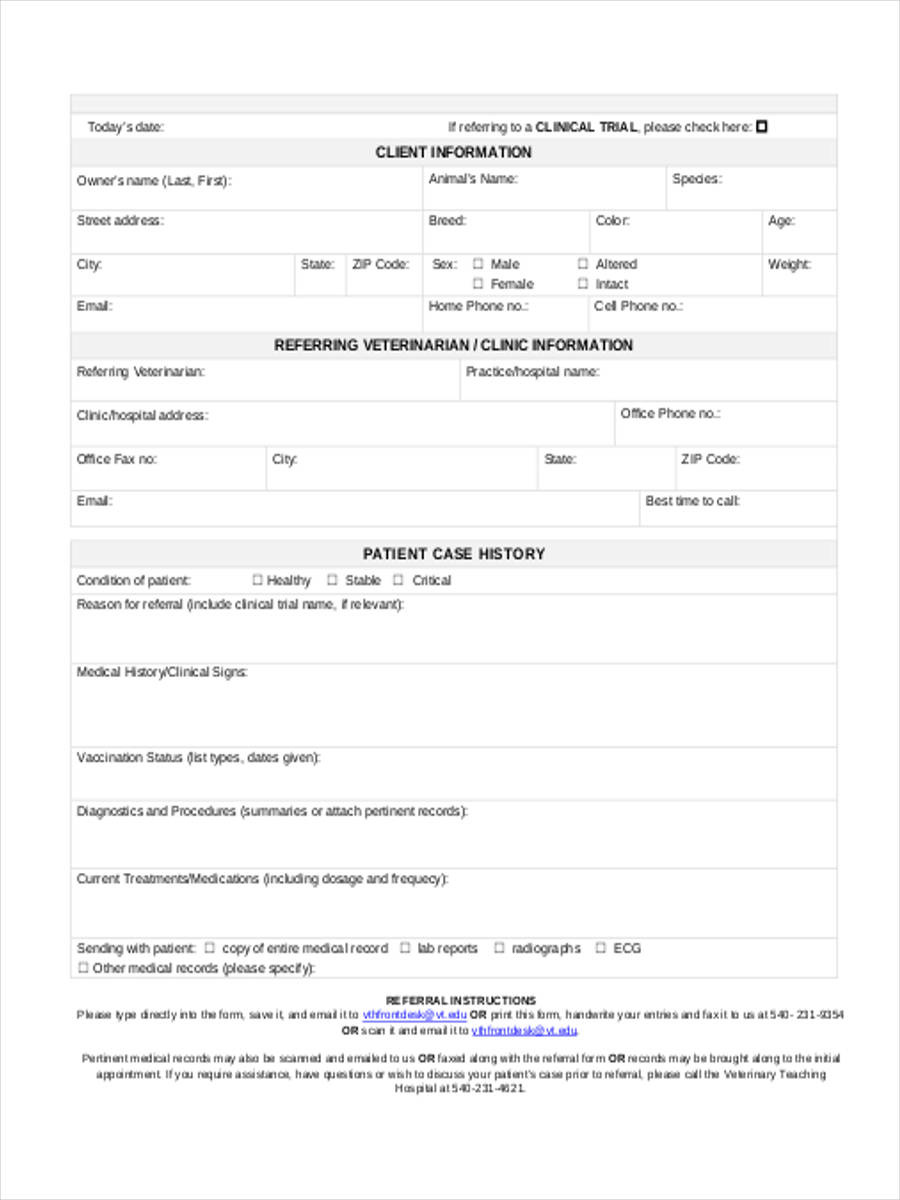 medical office referral form