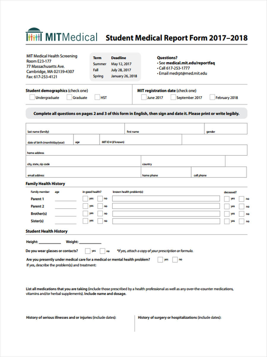 FREE 1+ Medical Report Forms in PDF  Ms Word Regarding Medical Report Template Free Downloads