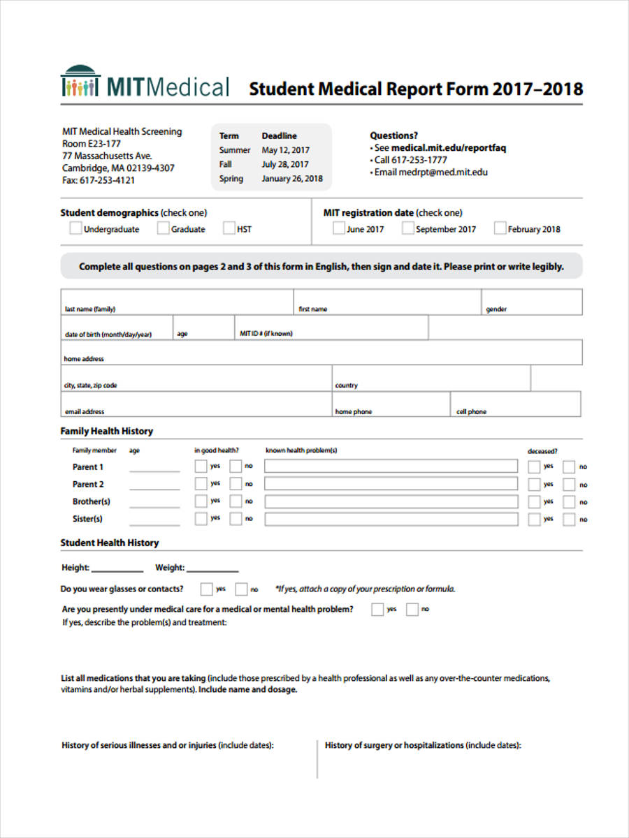 medical research report format