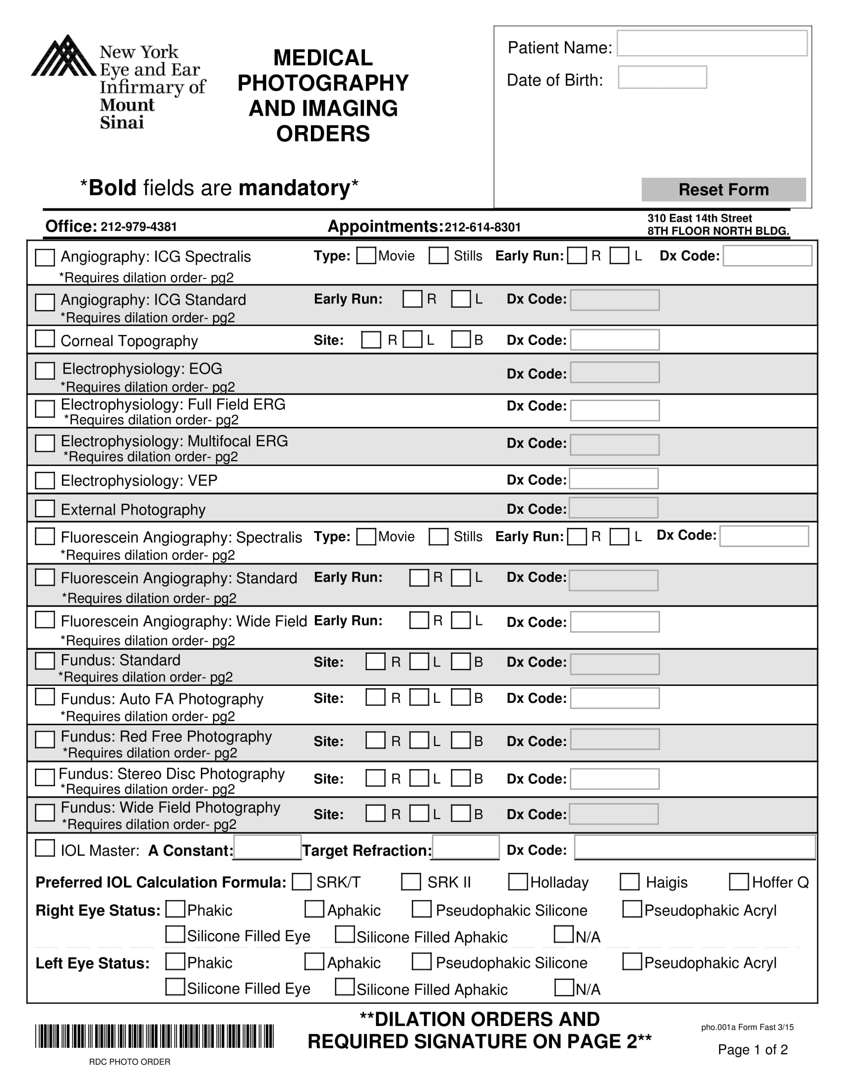 medical photography form 1