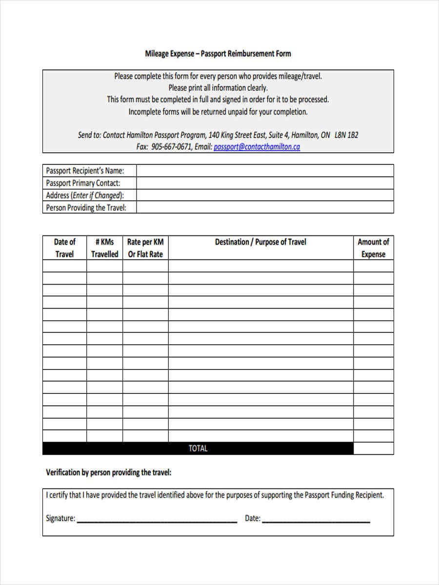 mileage expense reimbursement