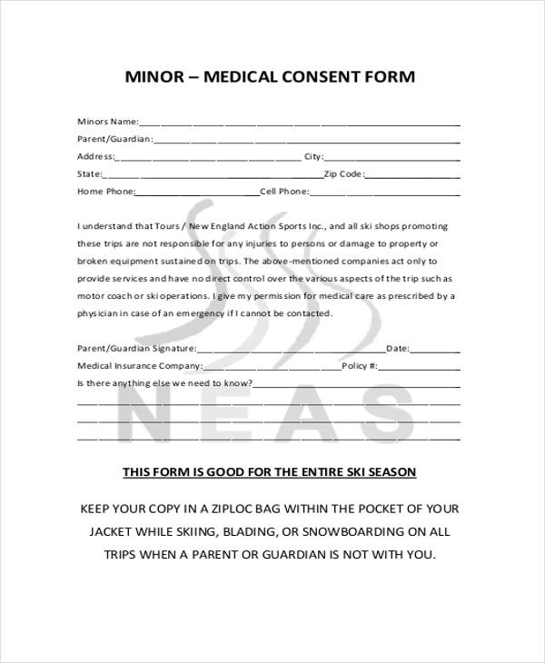 minor medical consent form