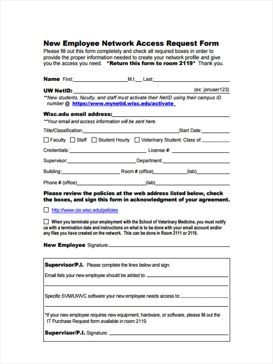 Free 49 Sample Employee Request Forms In Pdf Ms Word Excel