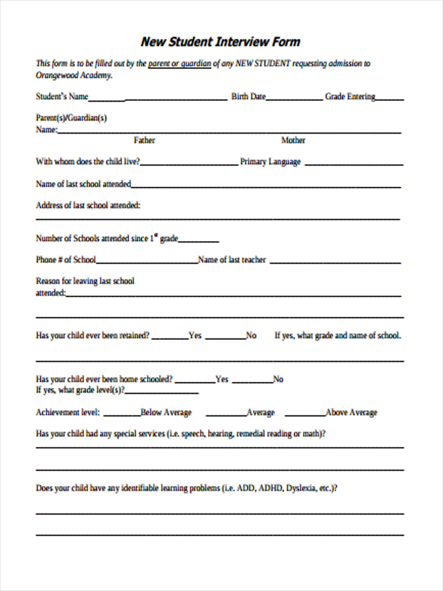 Interview Format Template