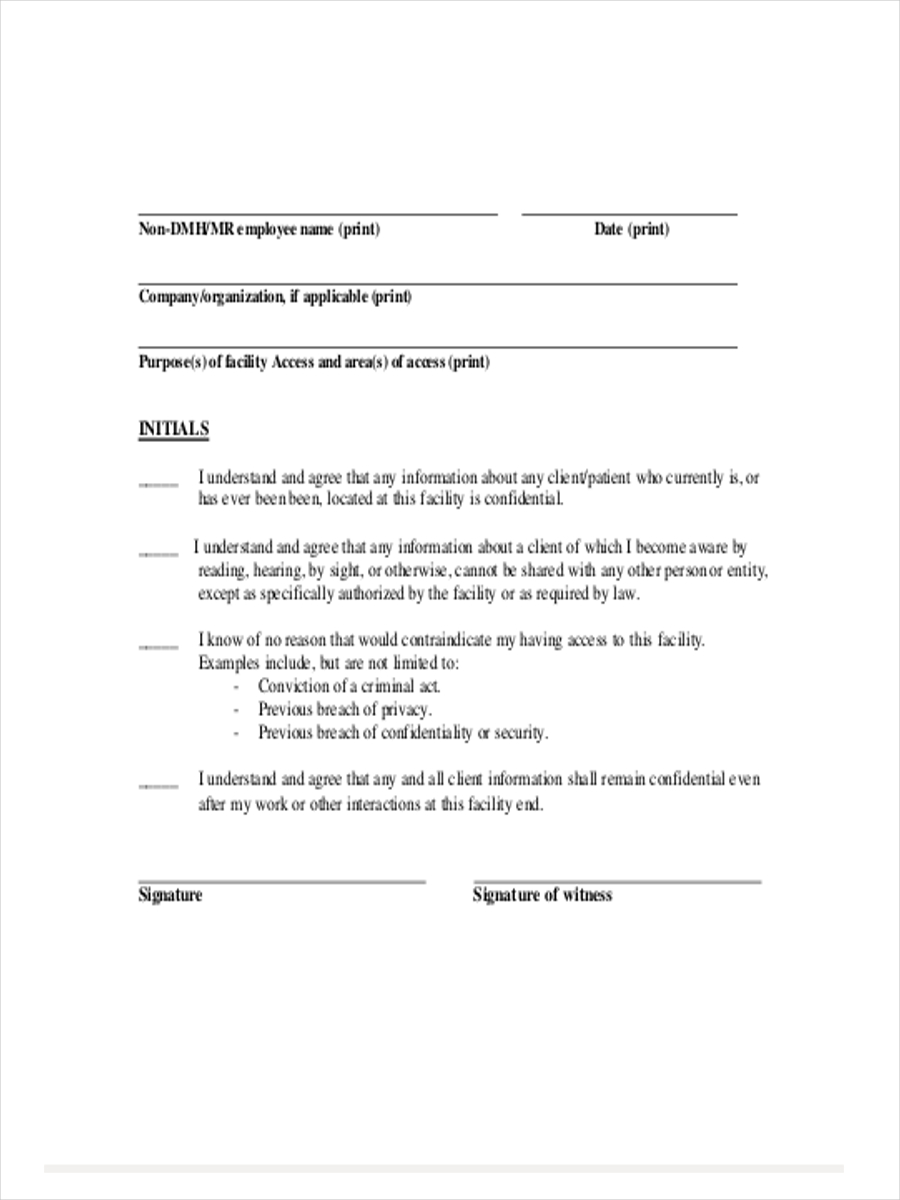 FREE 20+ Confidentiality Agreement Forms in PDF  MS Word Throughout payroll confidentiality agreement template