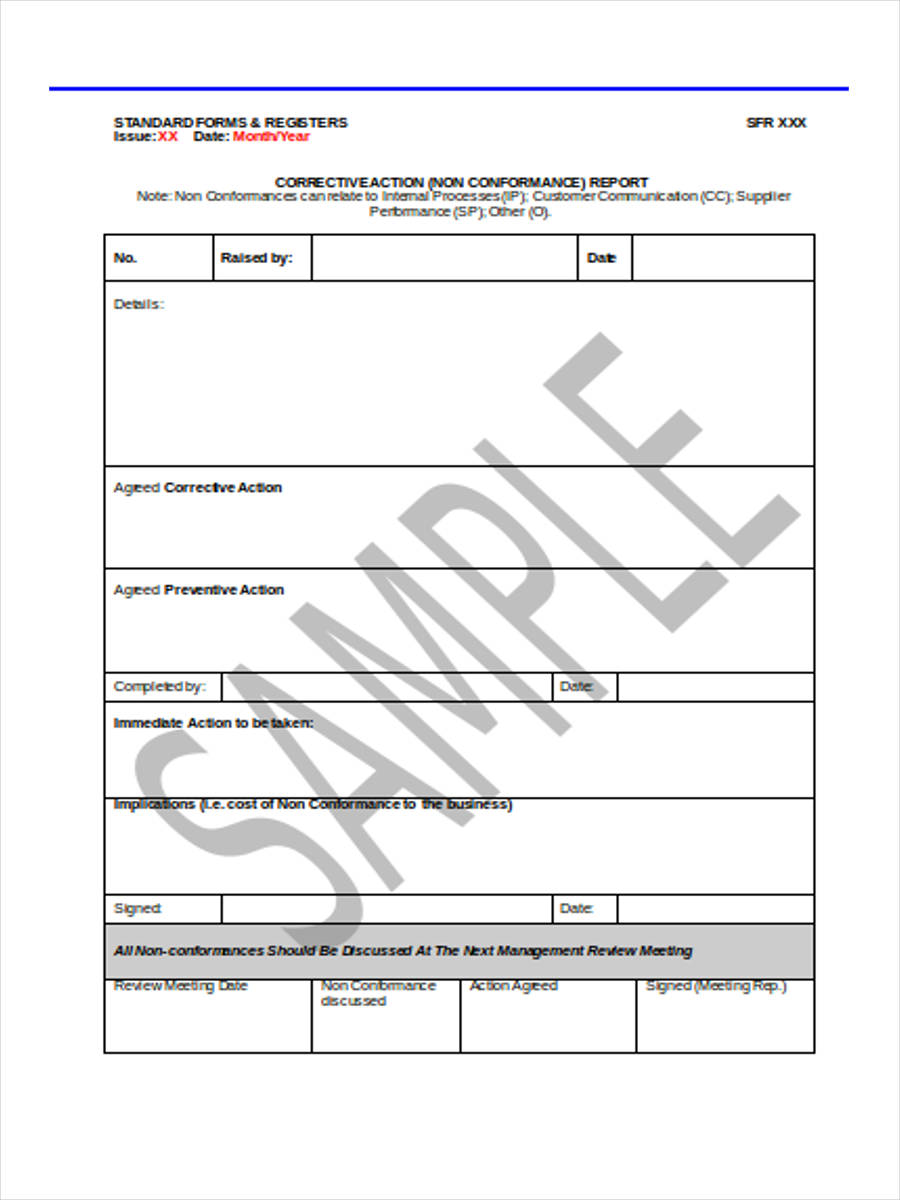 Free 24 Corrective Action Form Examples In Pdf Ms Word Excel 3726