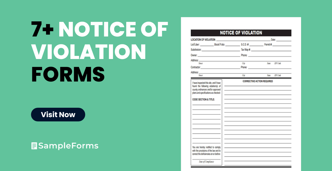 notice of violation form