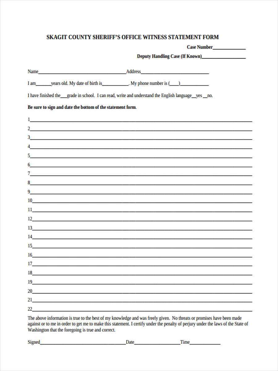 blank witness statement form