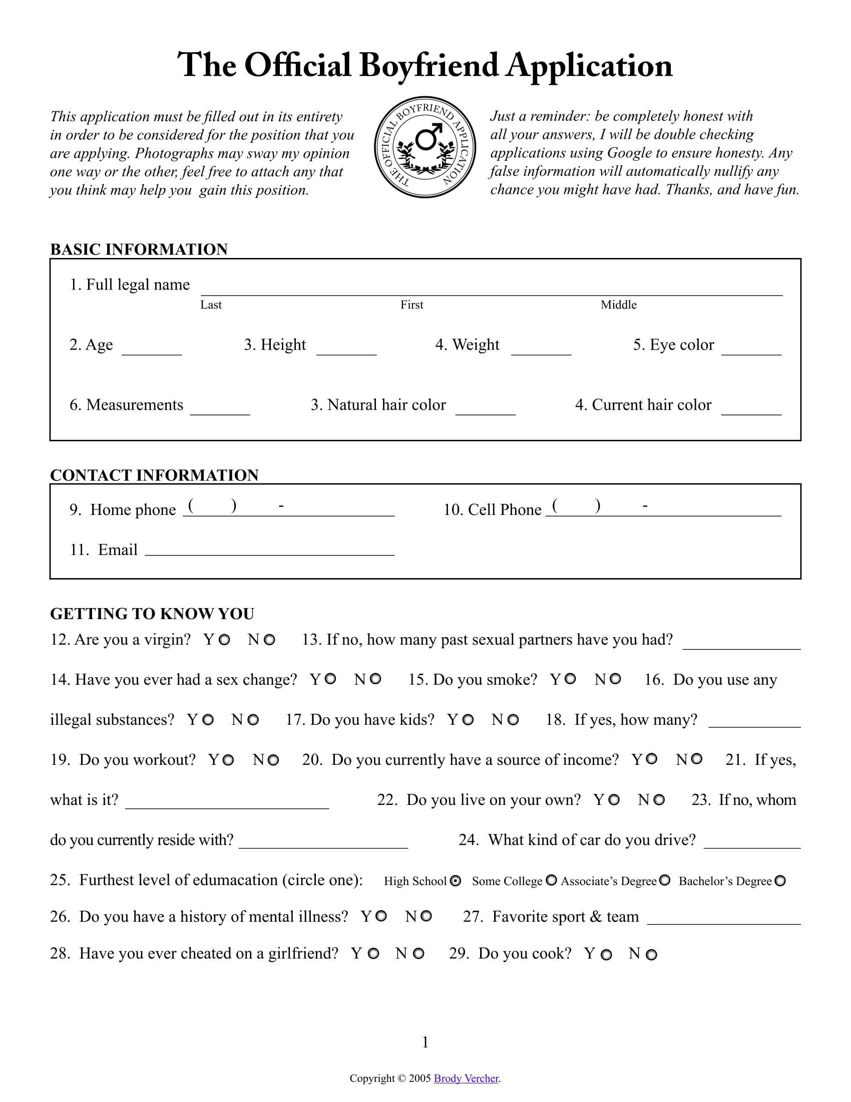 official boyfriend application form 1