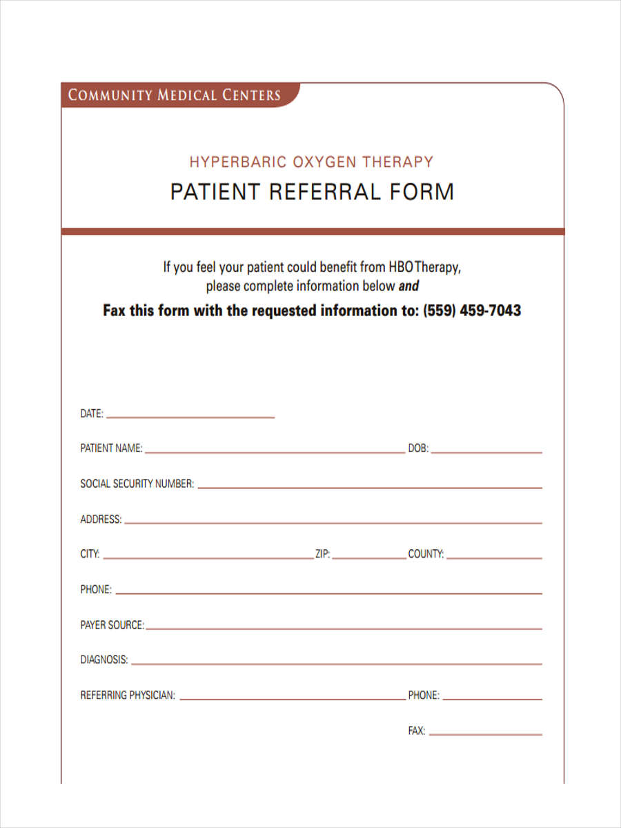 Medical Referral Form Template 2207