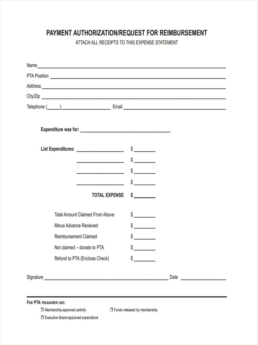 Reimbursement Form Template Word