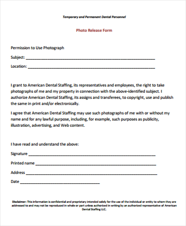 Free 22 Print Release Form Samples In Pdf Ms Word
