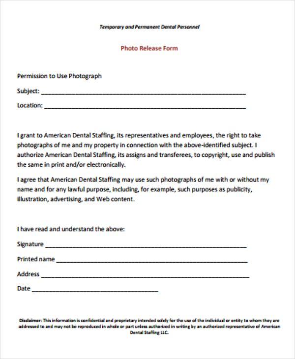 FREE 22 Print Release Form Samples In PDF MS Word