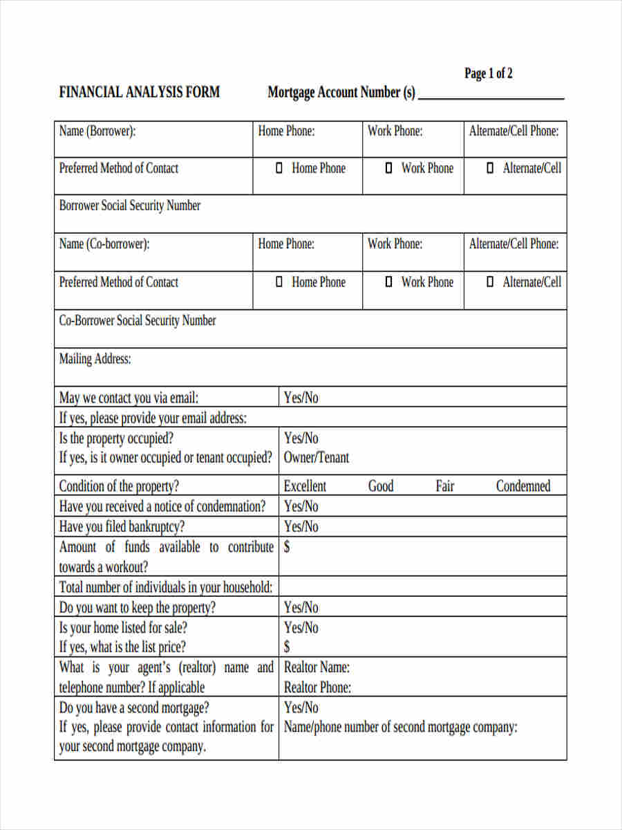 personal financial analysis