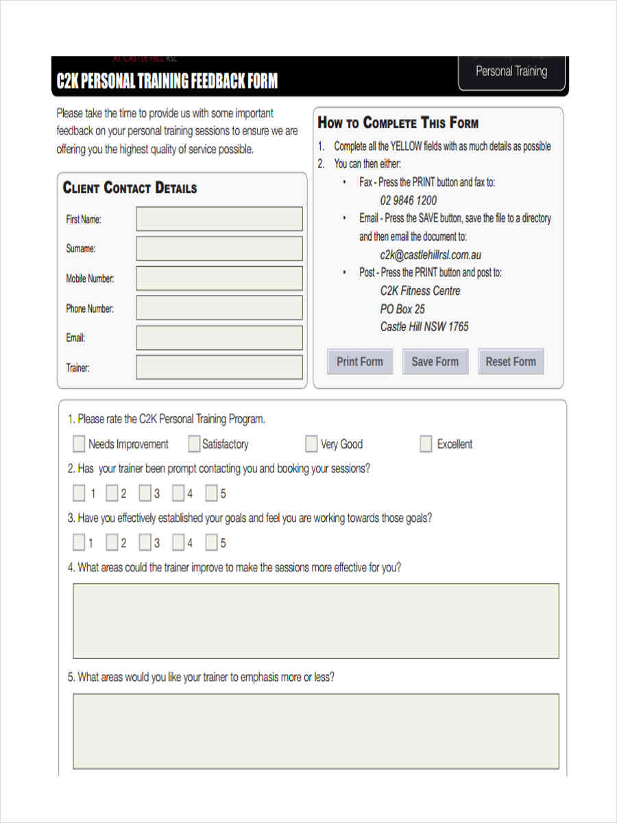 FREE 16+ Training Feedback Forms in PDF