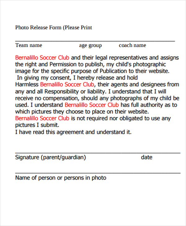 FREE 22+ Print Release Form Samples in PDF | MS Word