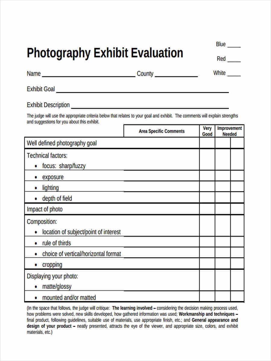 Free 6 Photography Feedback Forms In Pdf