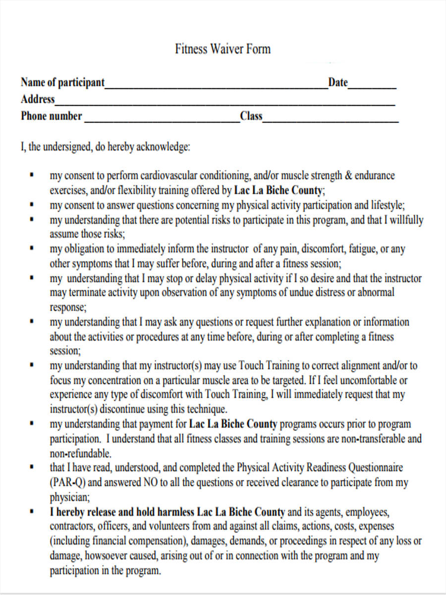 physical waiver form