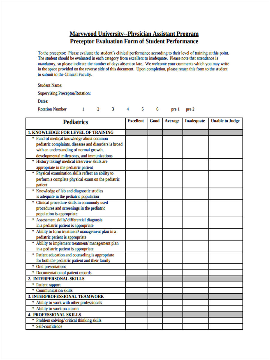 physician assistant performance in pdf