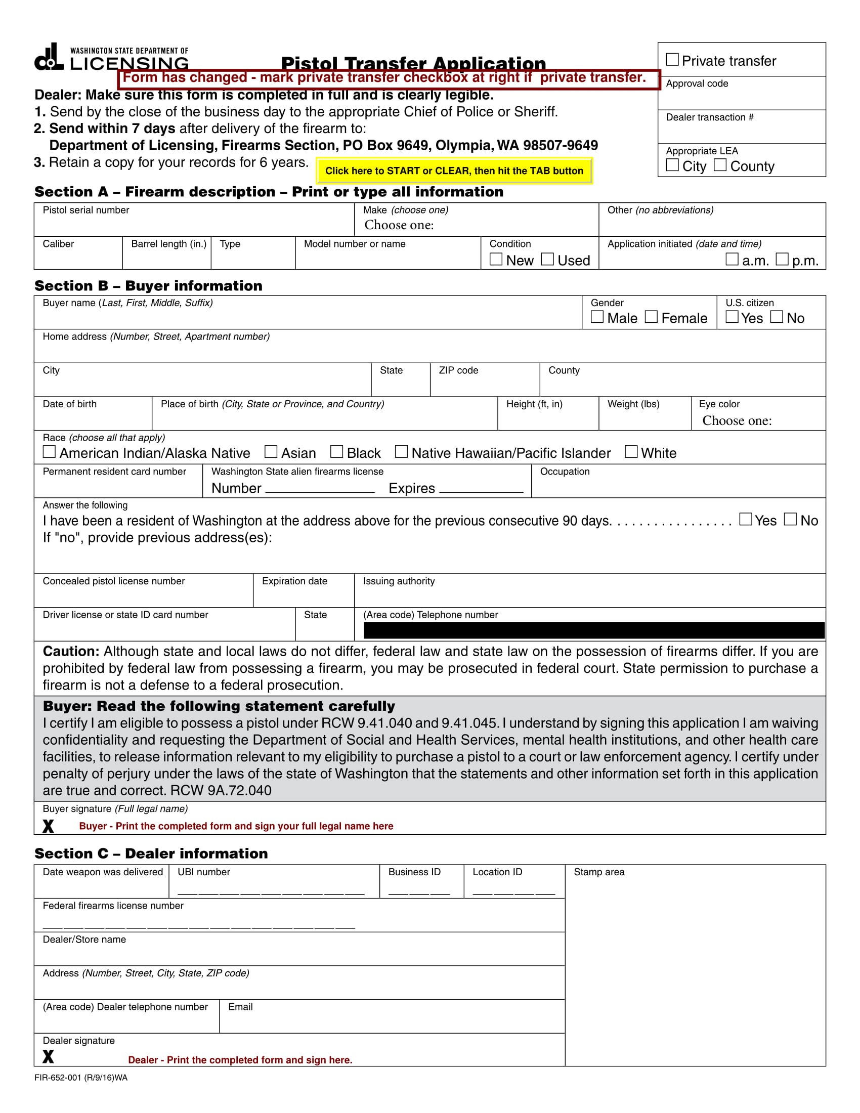 pistol transfer application form 1