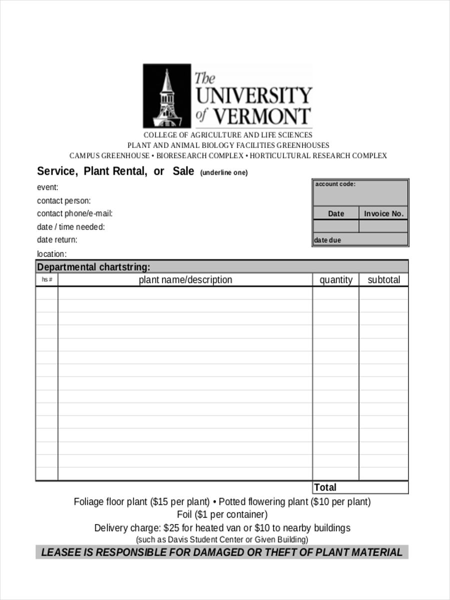 FREE 6 Sample Rent Invoice Forms In PDF