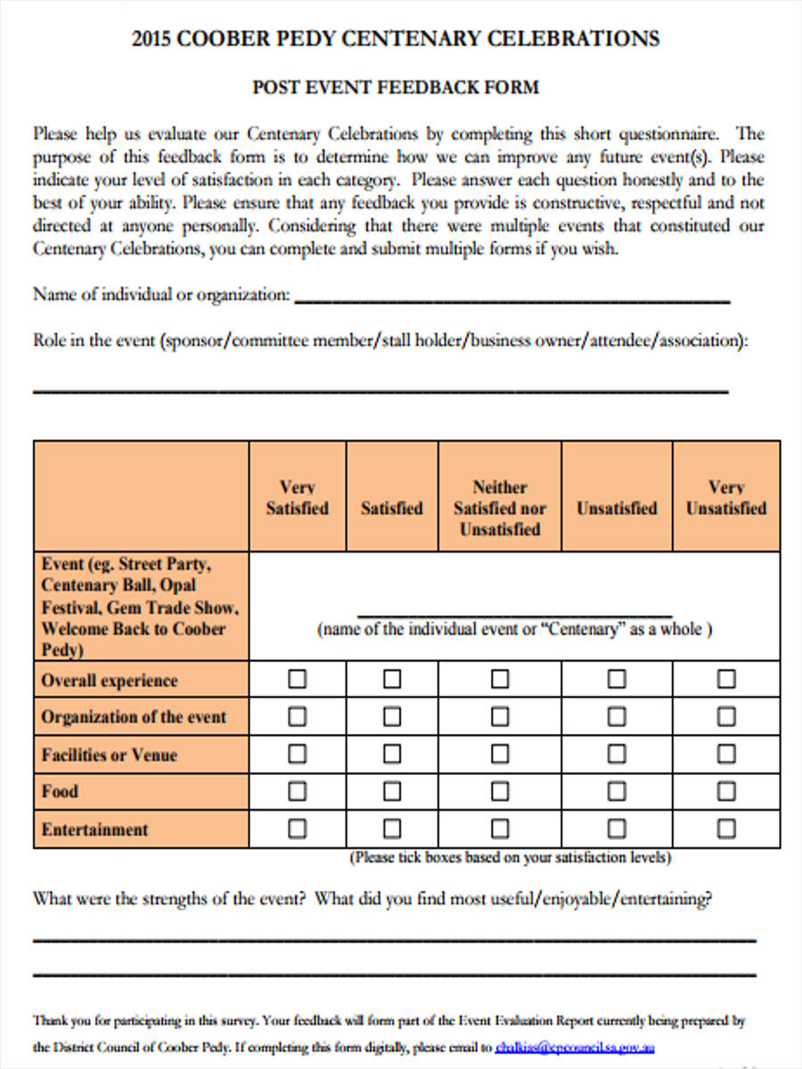 Feedback forms