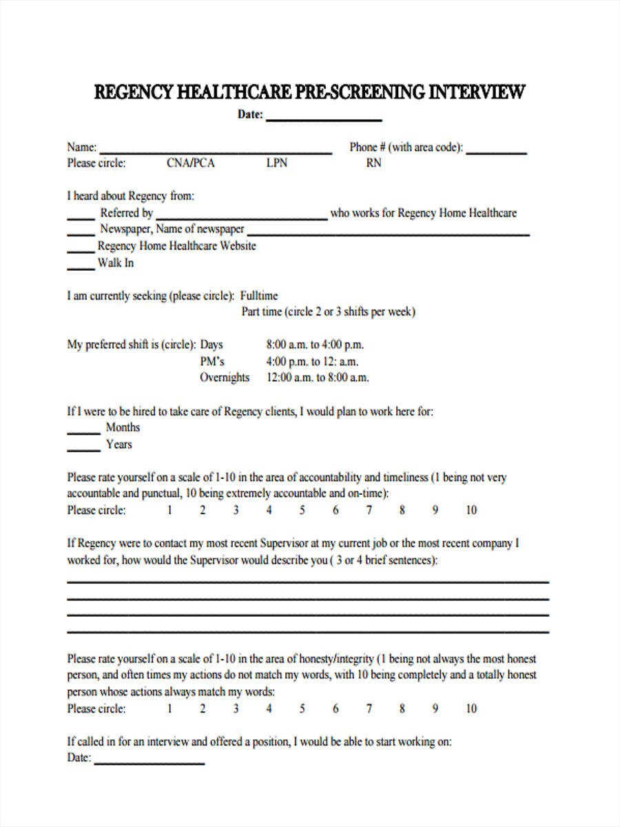 FREE 26+ Interview Forms in PDF| Ms Word | Excel
