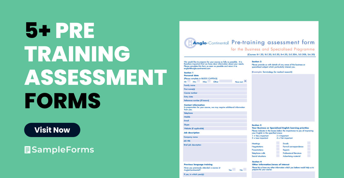 pre training assessment form