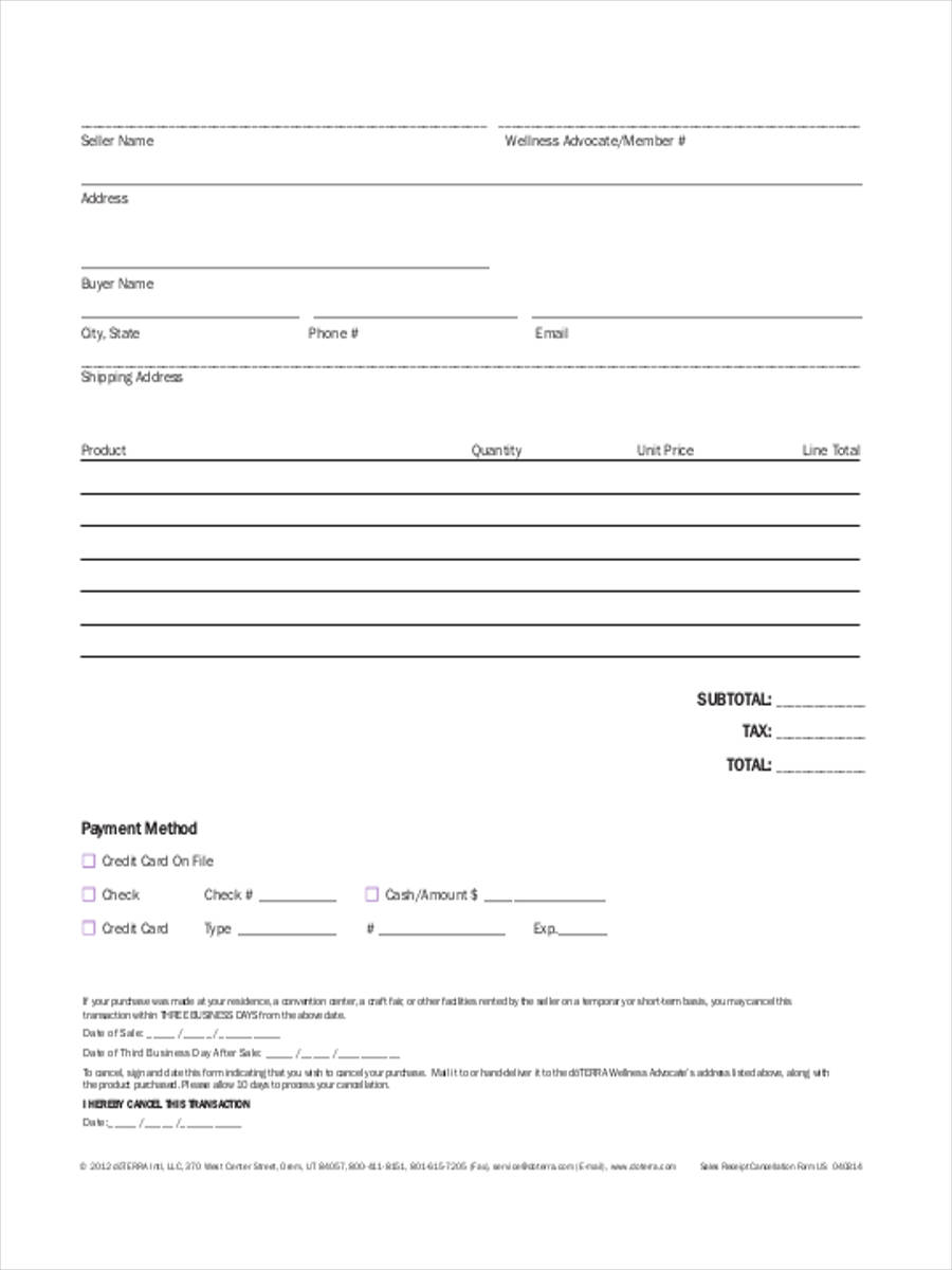 free 18 blank receipt forms in pdf