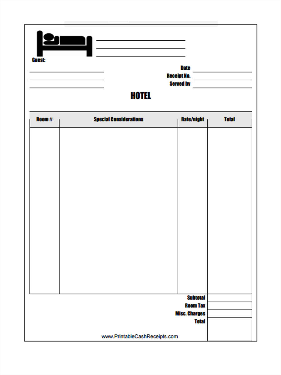 FREE 4  Hotel Receipt Forms in PDF