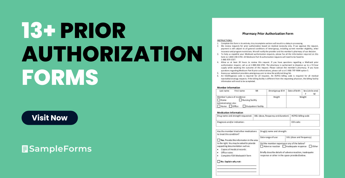 prior authorizations form