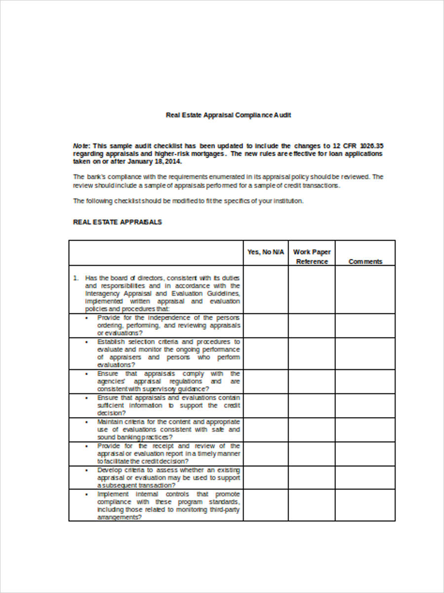 FREE 6+ Sample Real Estate Evaluation Forms in MS Word PDF