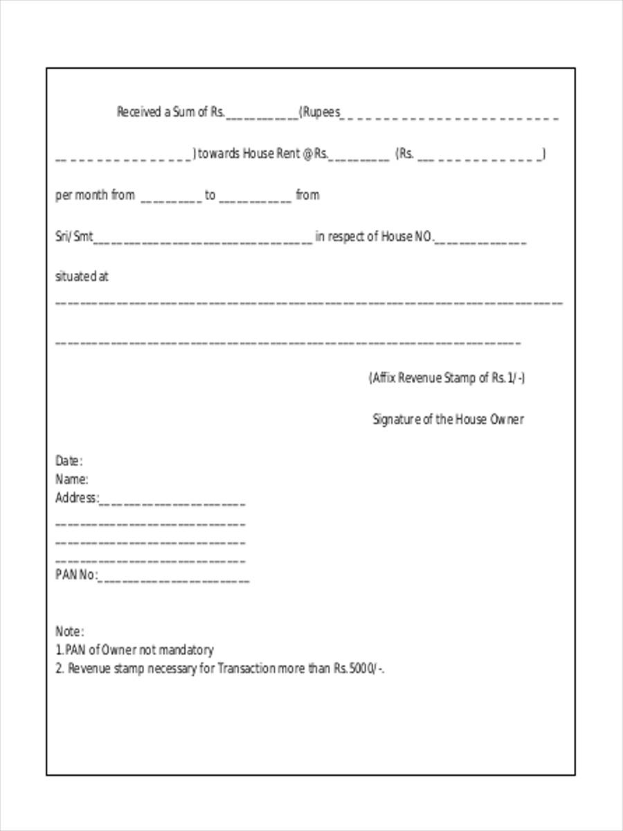 free 7 rent receipt forms in pdf
