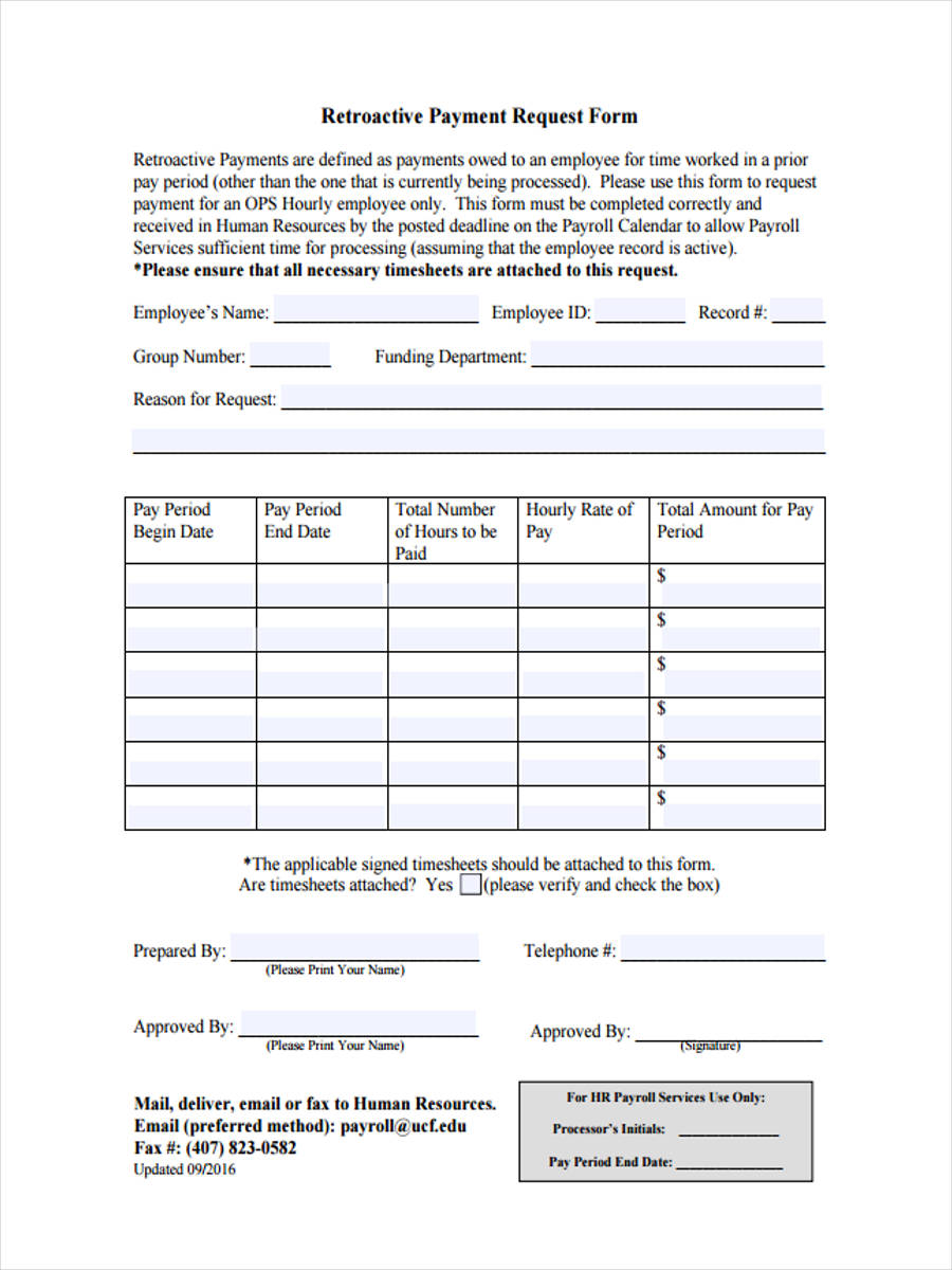 retroactive payment request form