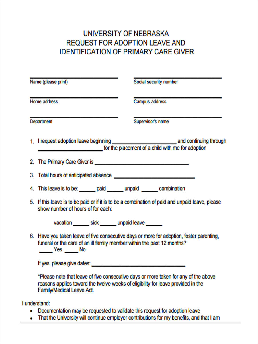 form leave annual sample application for PDF 29 in Request  Leave Form